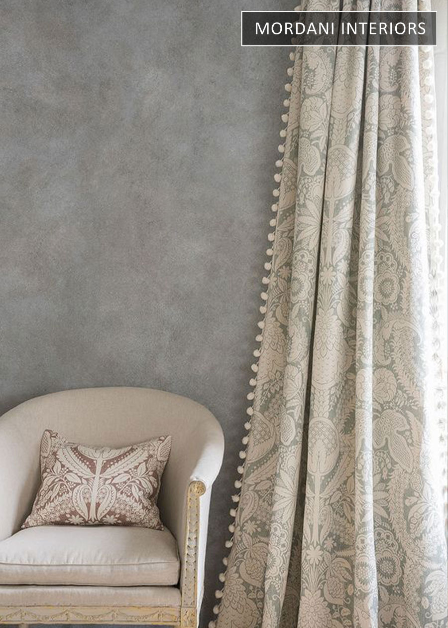 Cotton Embroidered Damask Curtain